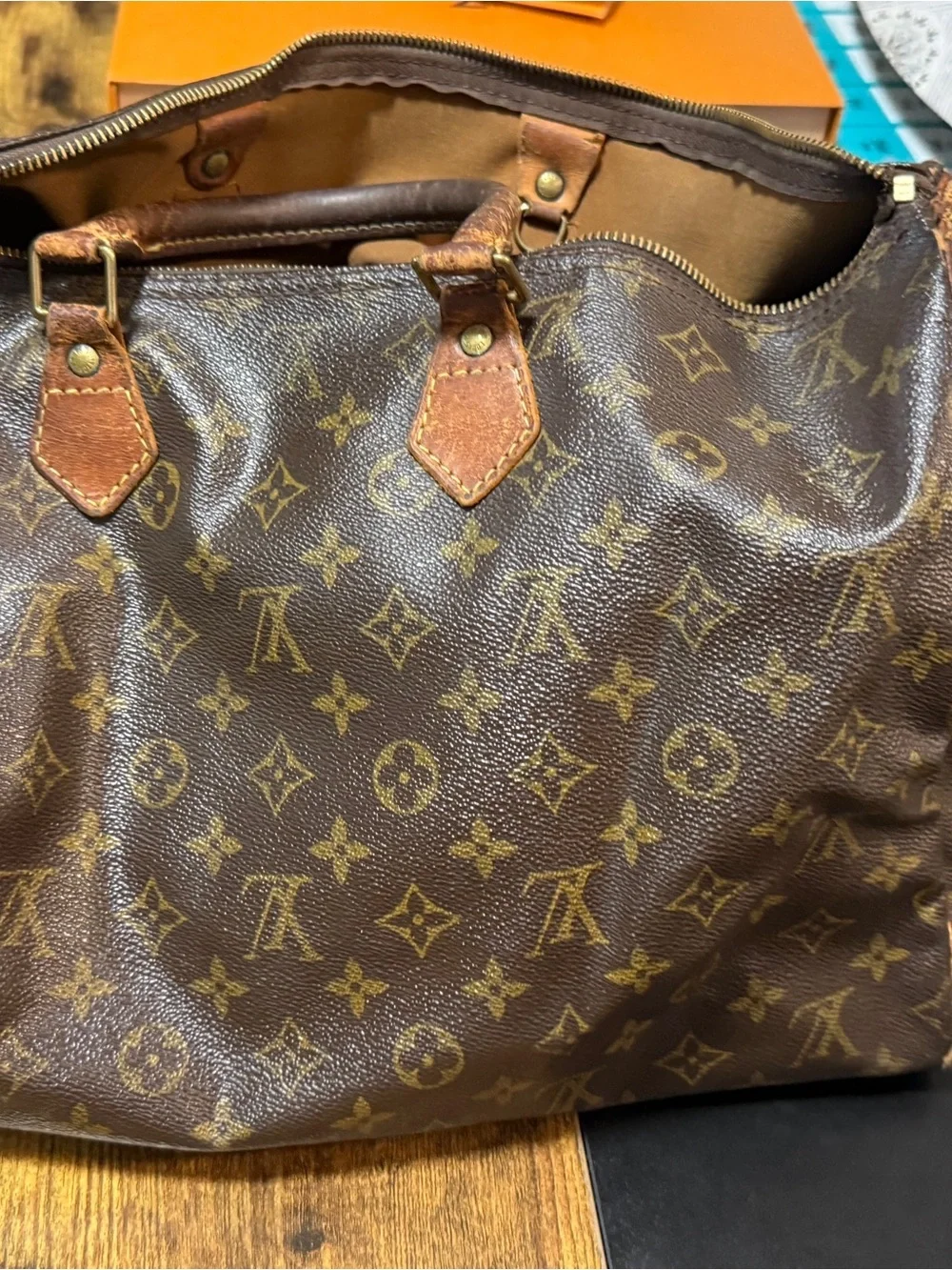 Louis Vuitton Brown Monogram Speedy 45 Handbag